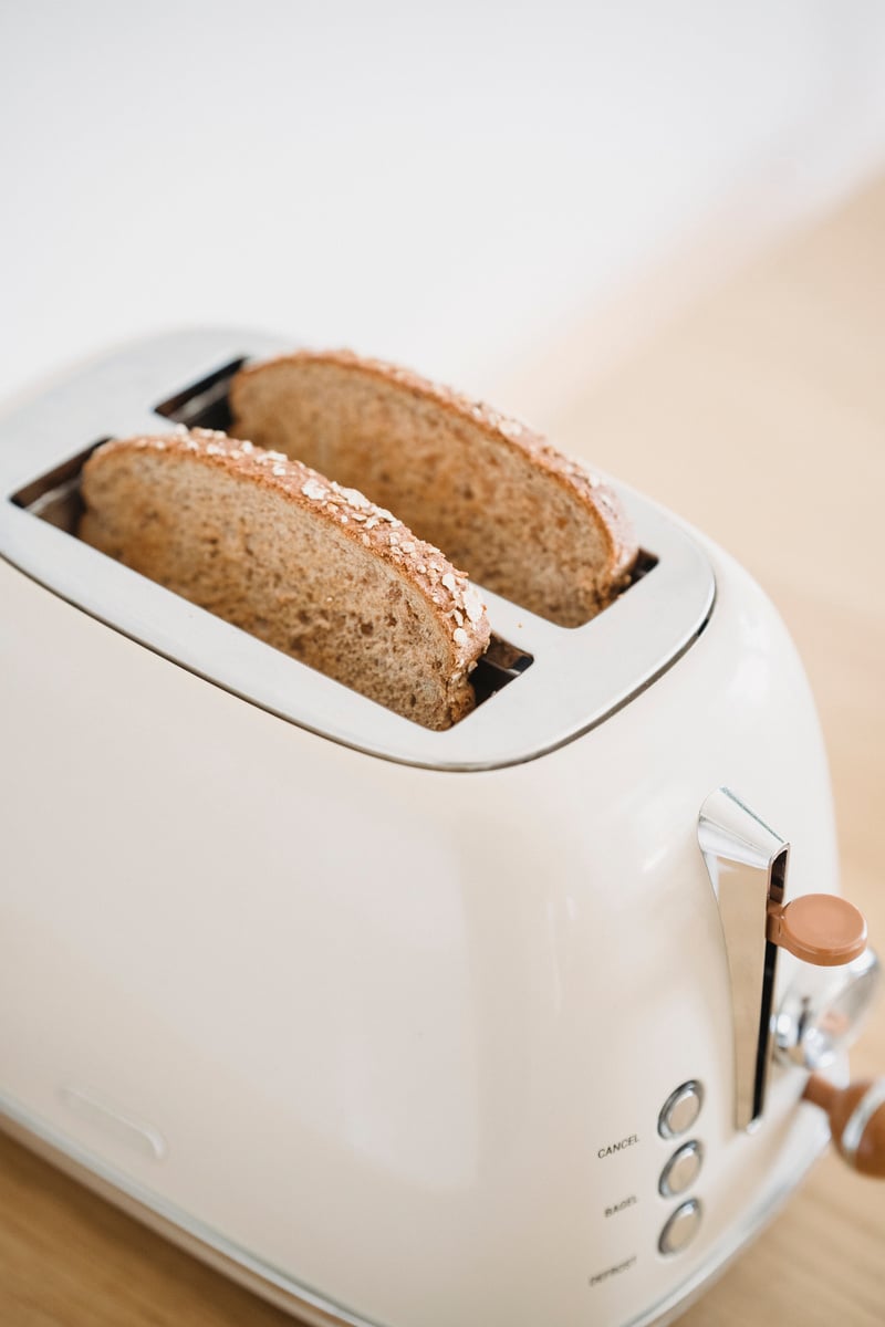 Close-up of Bread in a Toaster