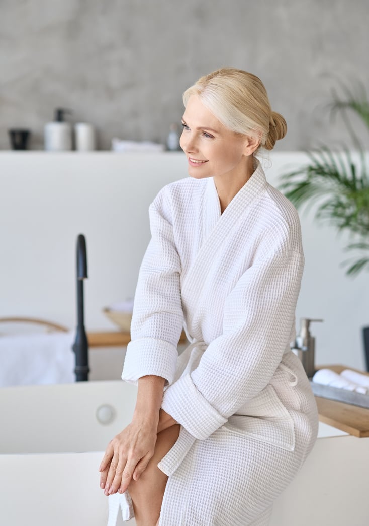 Mature Woman in Bathrobe